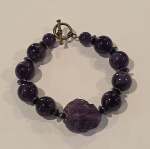 Amethyst Handmade Elegant Purple‎ Beaded Bracelet New